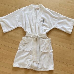 White Terry Cloth Delta Gamma Bath Robe with Embroidered Shield